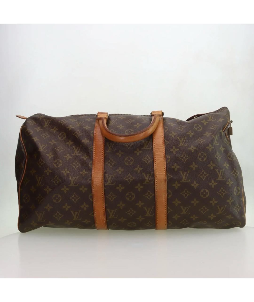 LOUIS VUITTON Коричневая кожаная дорожная/спортивная сумка, фото 4