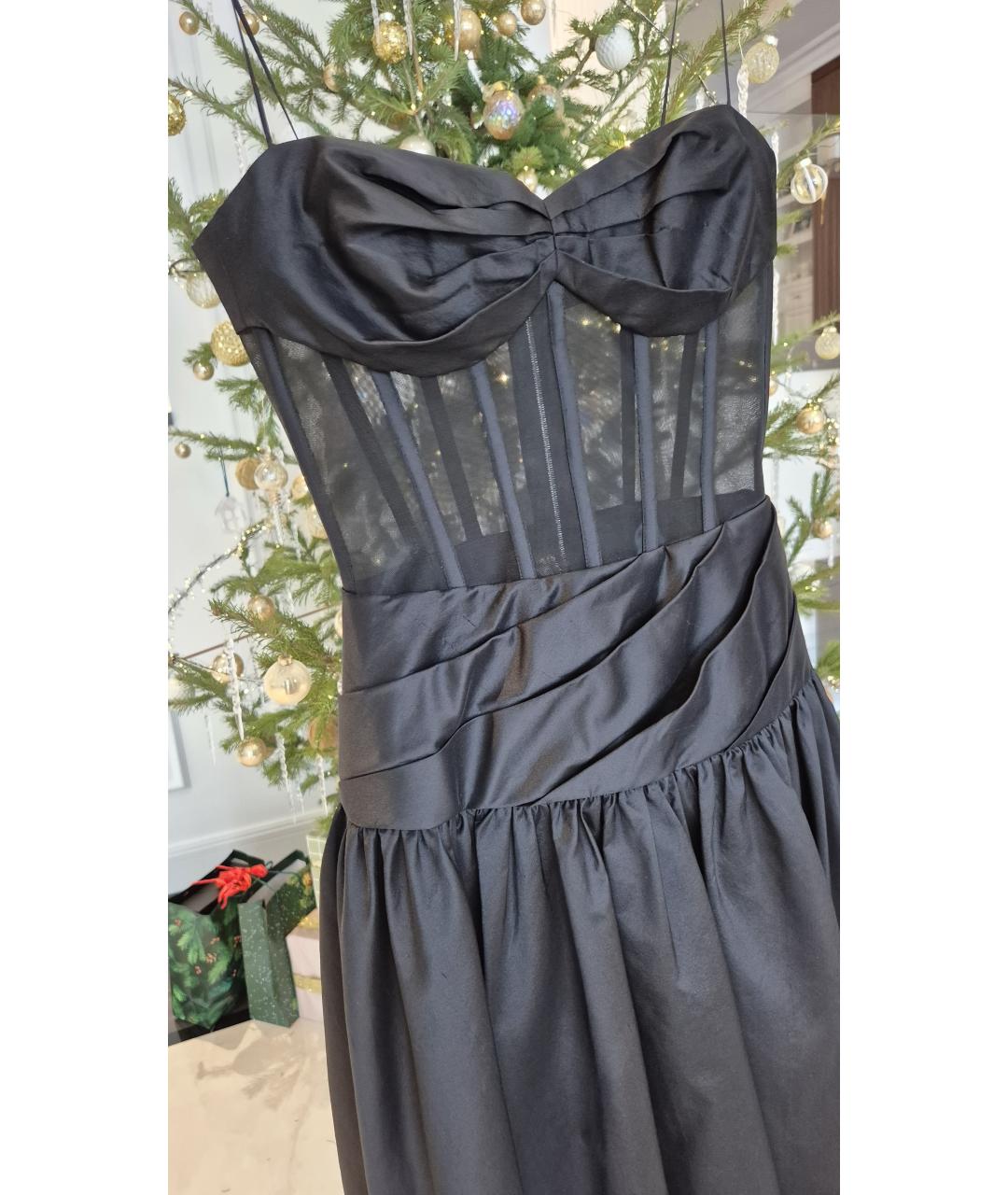 RASARIO Черное атласное вечернее платье, фото 3