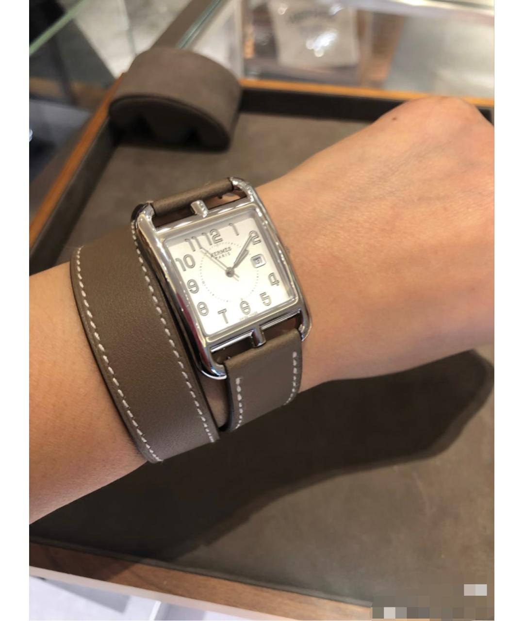 HERMES Белые металлические часы, фото 8