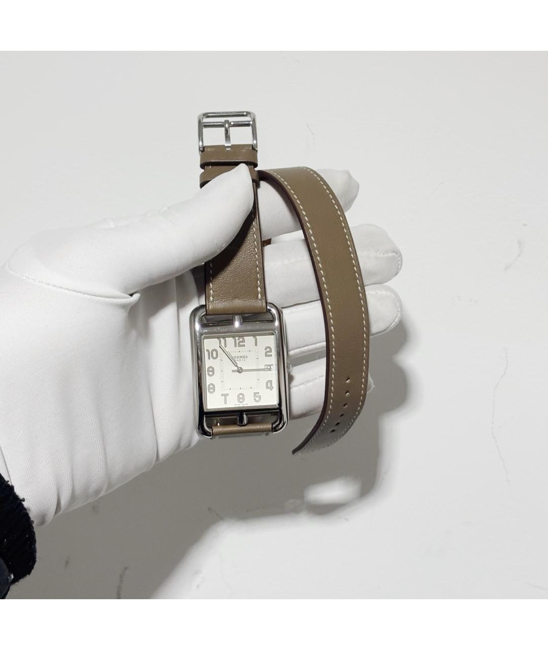 HERMES Белые металлические часы, фото 5