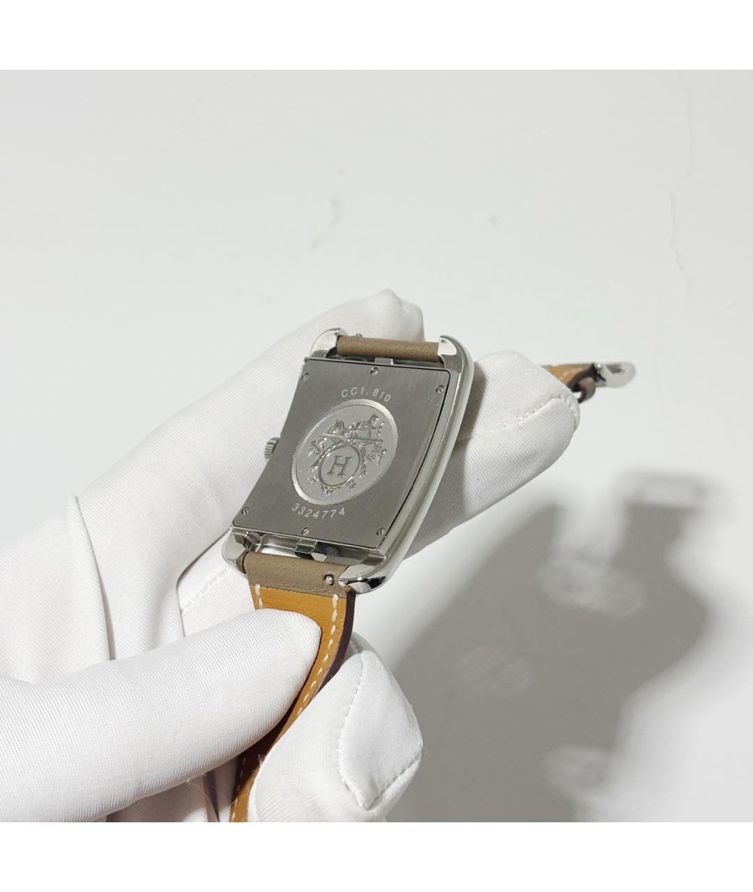 HERMES Белые металлические часы, фото 6