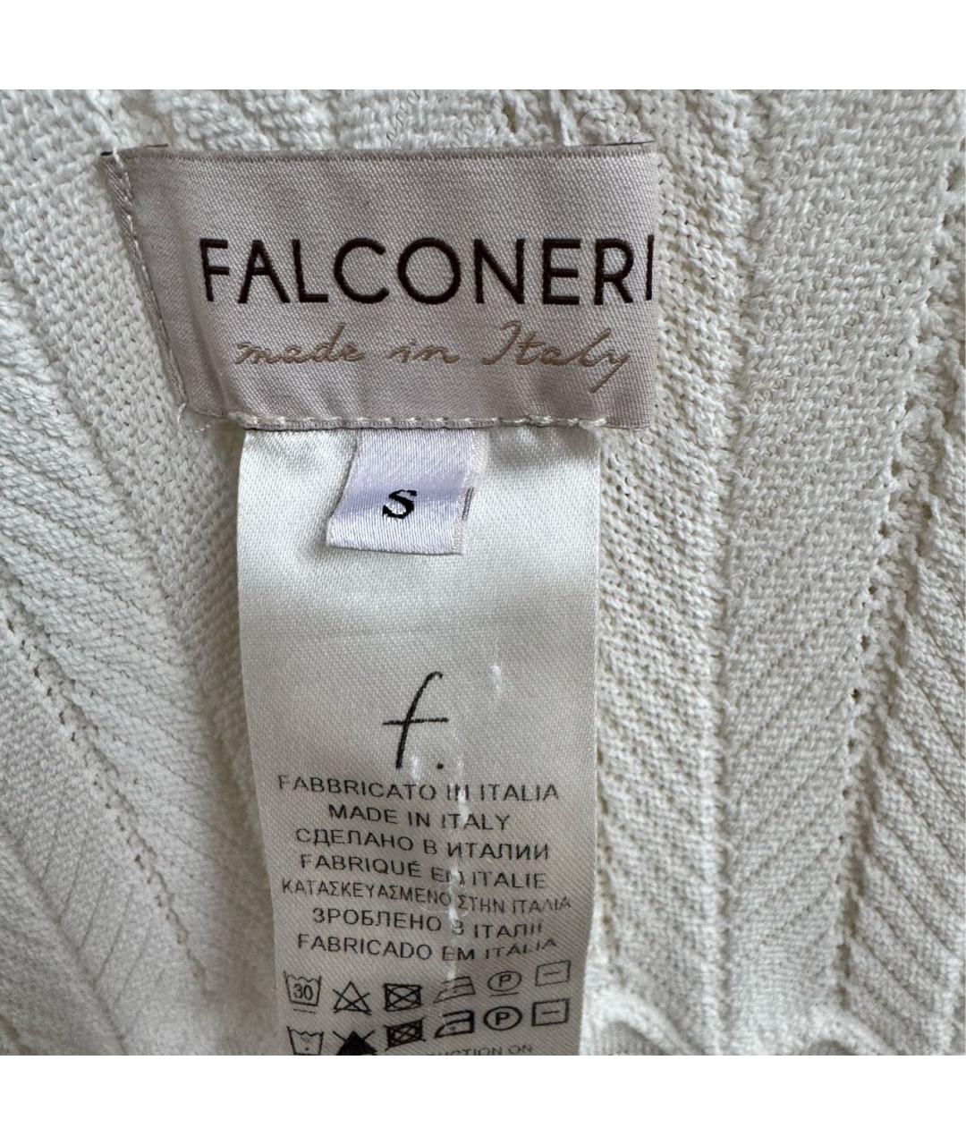 FALCONERI Белое хлопко-эластановое повседневное платье, фото 5