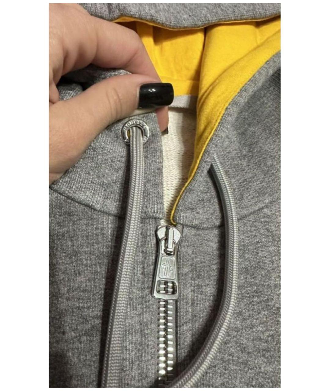 MONCLER Серая хлопковая спортивная куртка, фото 8