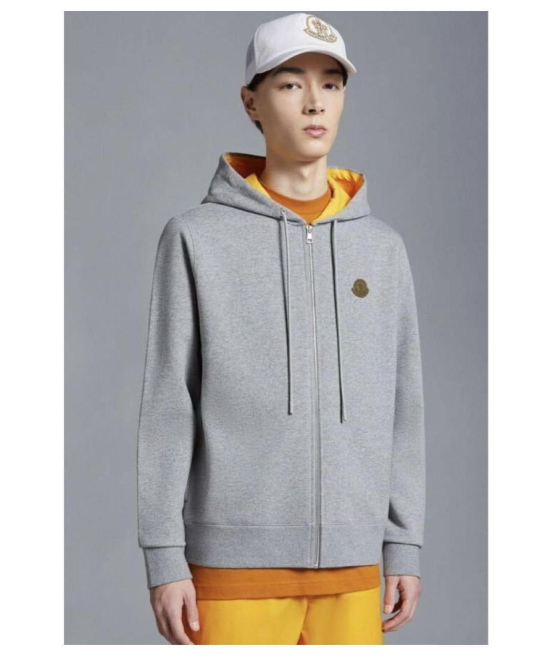 MONCLER Серая хлопковая спортивная куртка, фото 2