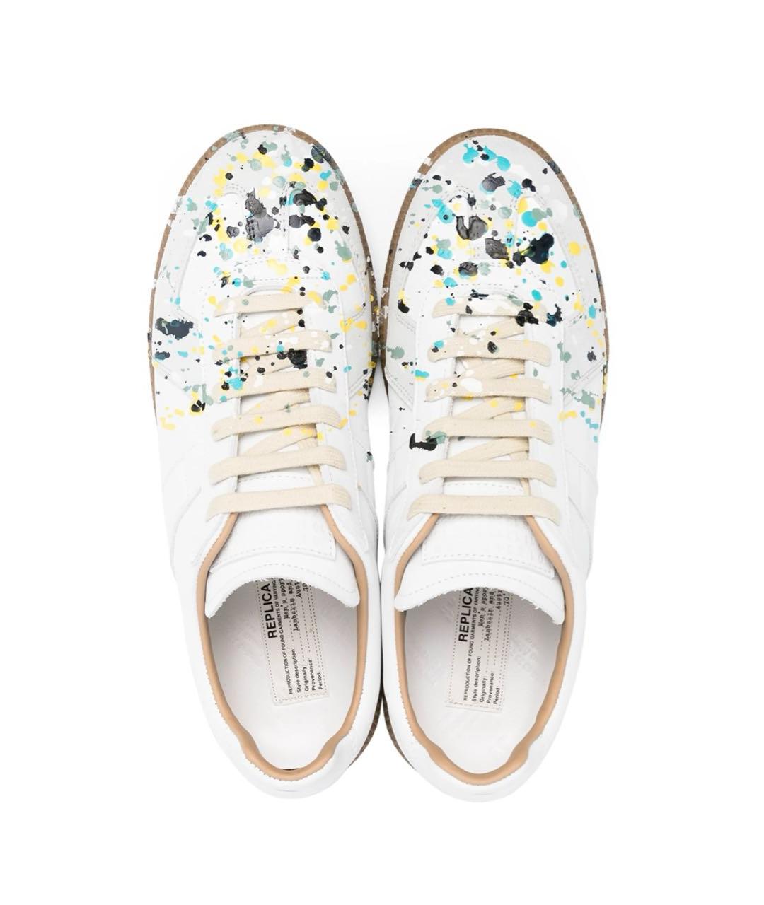 MAISON MARGIELA Белые кожаные кеды, фото 3