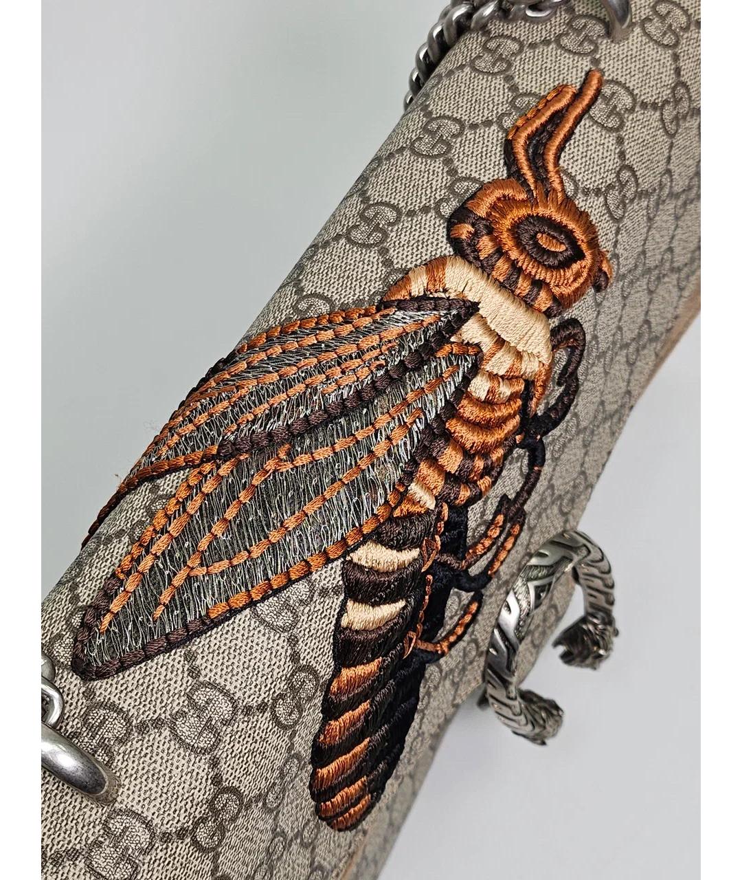 GUCCI Бежевая замшевая сумка через плечо, фото 3