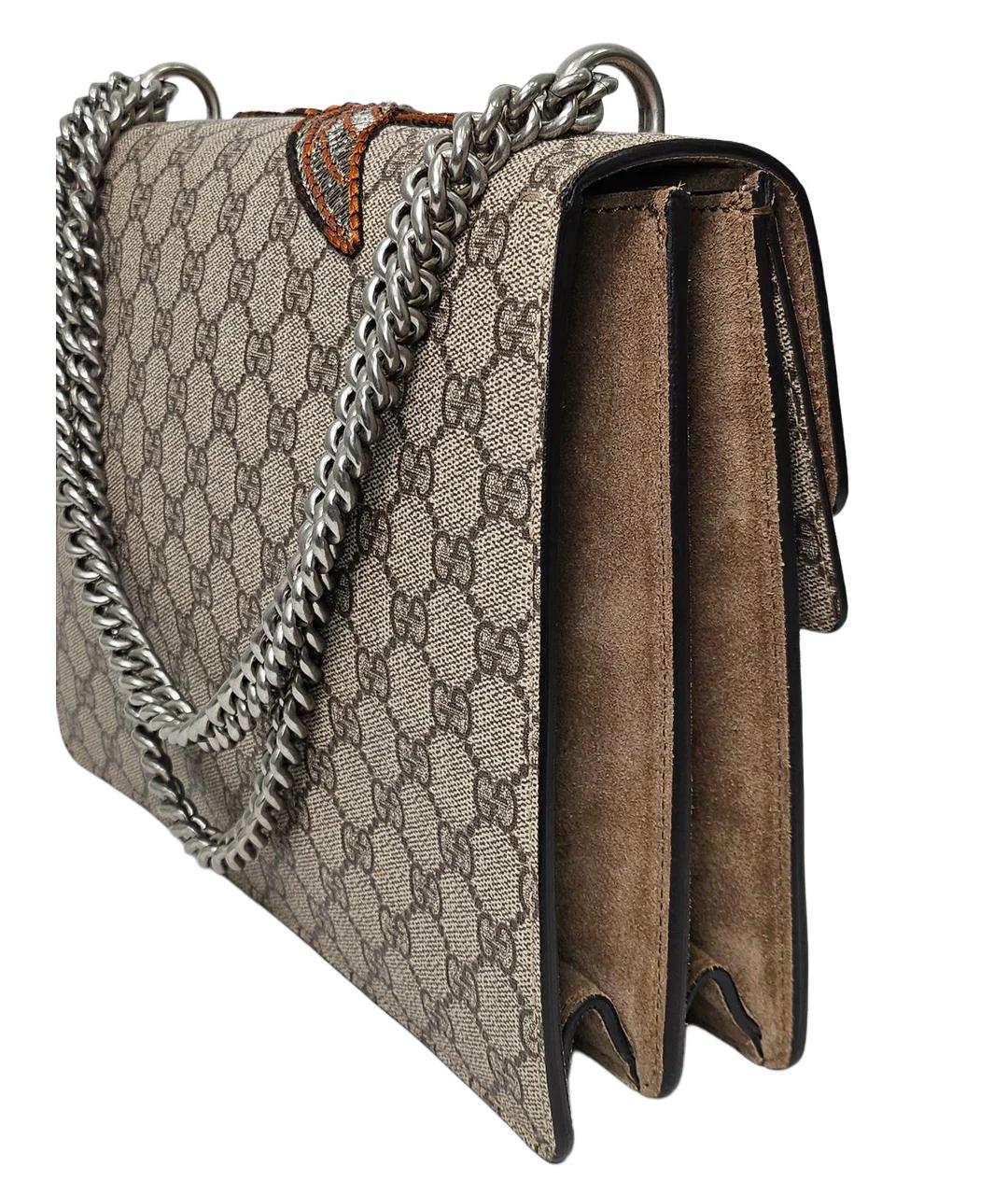 GUCCI Бежевая замшевая сумка через плечо, фото 6