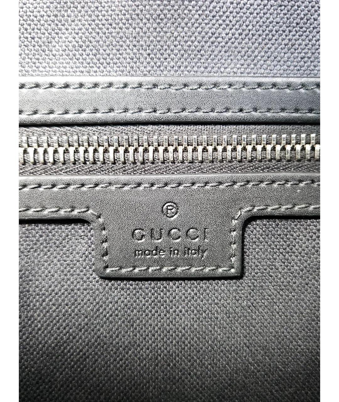 GUCCI Серый кожаный портфель, фото 5