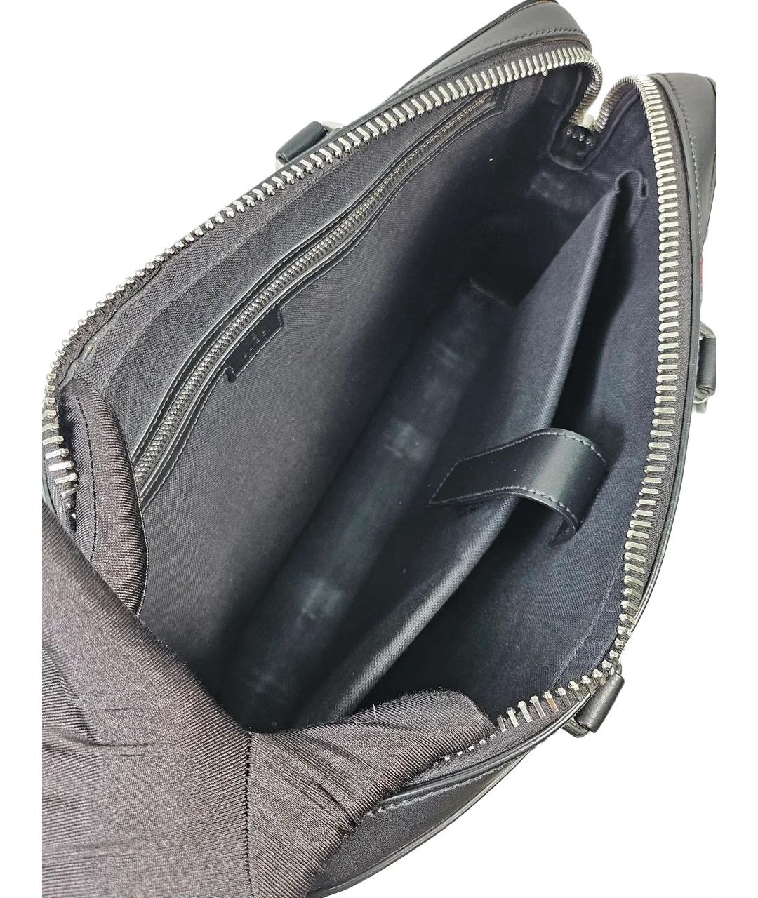 GUCCI Серый кожаный портфель, фото 6