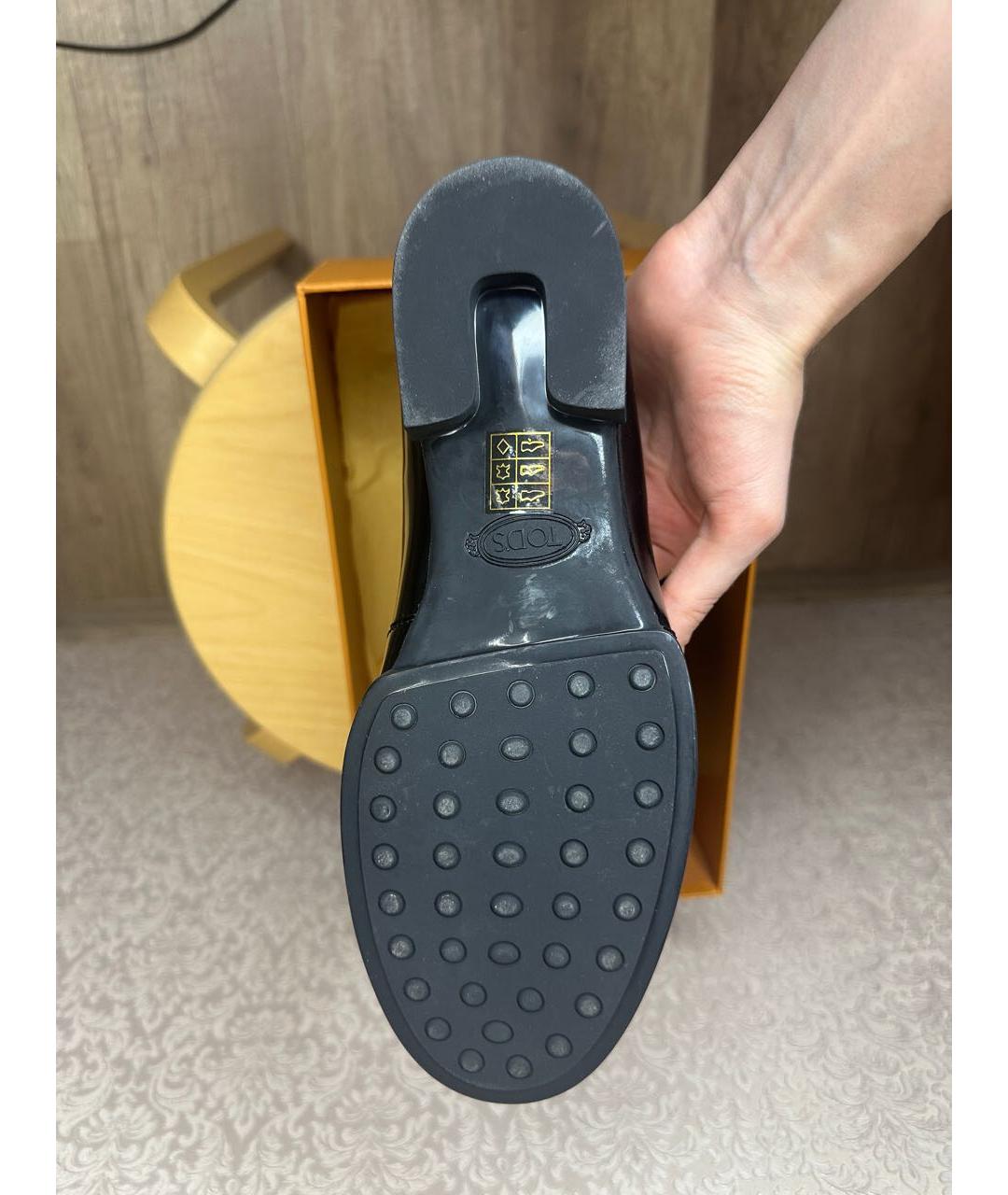 TOD'S Черные кожаные лоферы, фото 5