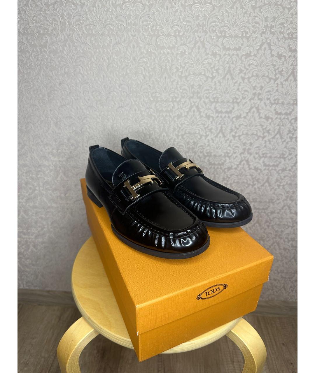 TOD'S Черные кожаные лоферы, фото 6