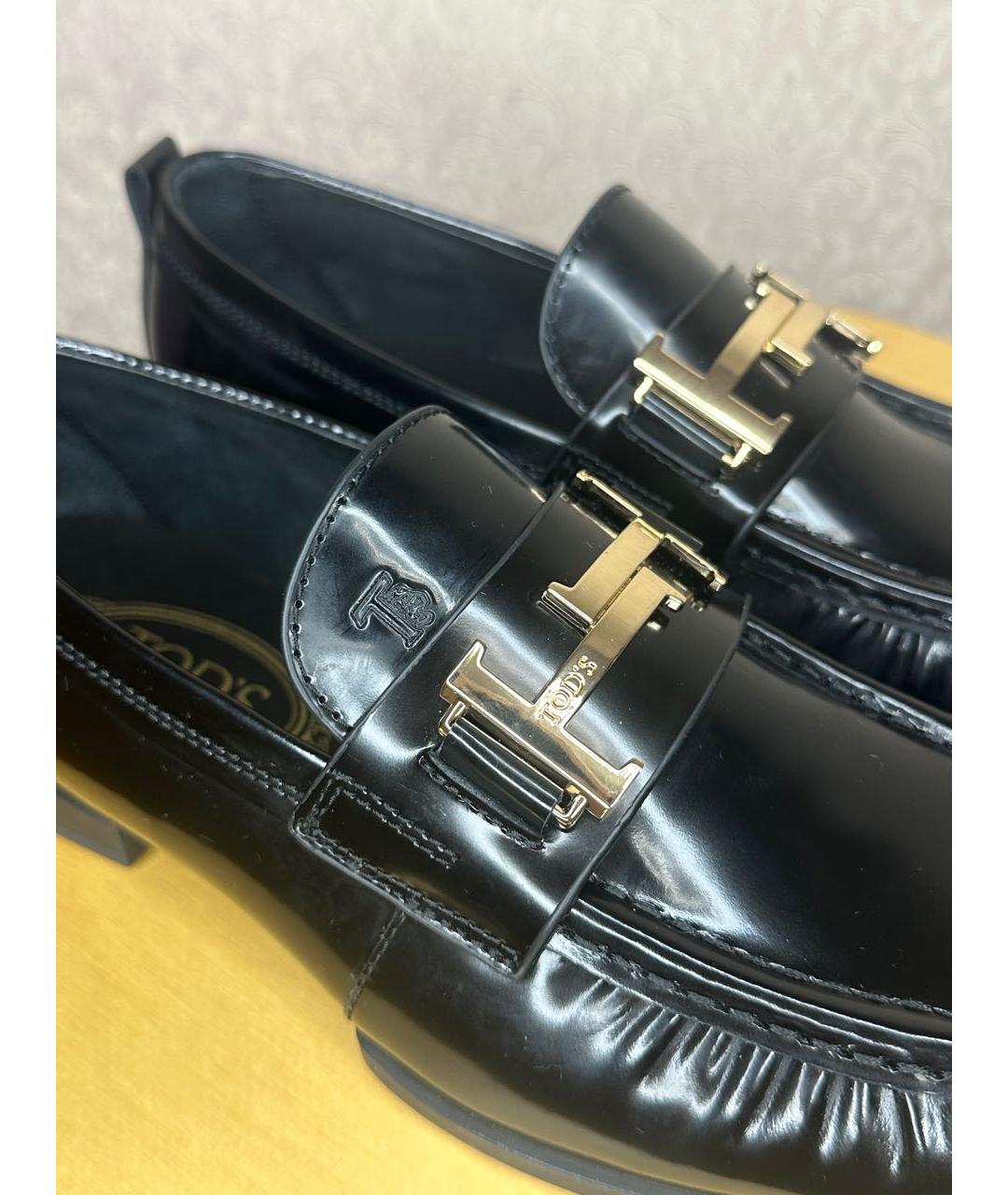 TOD'S Черные кожаные лоферы, фото 4