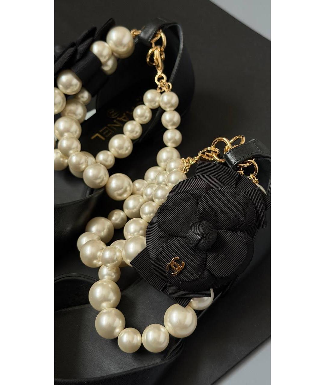 CHANEL Черные кожаные туфли, фото 5