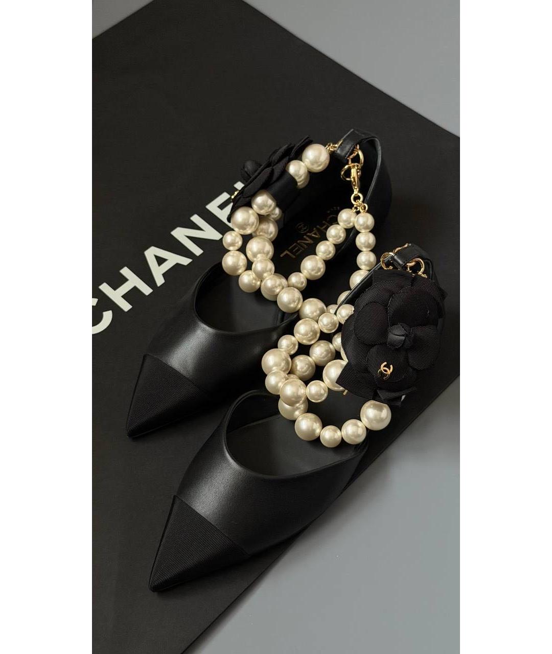 CHANEL Черные кожаные туфли, фото 3