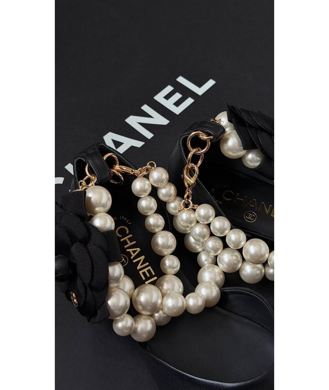 CHANEL Черные кожаные туфли, фото 6