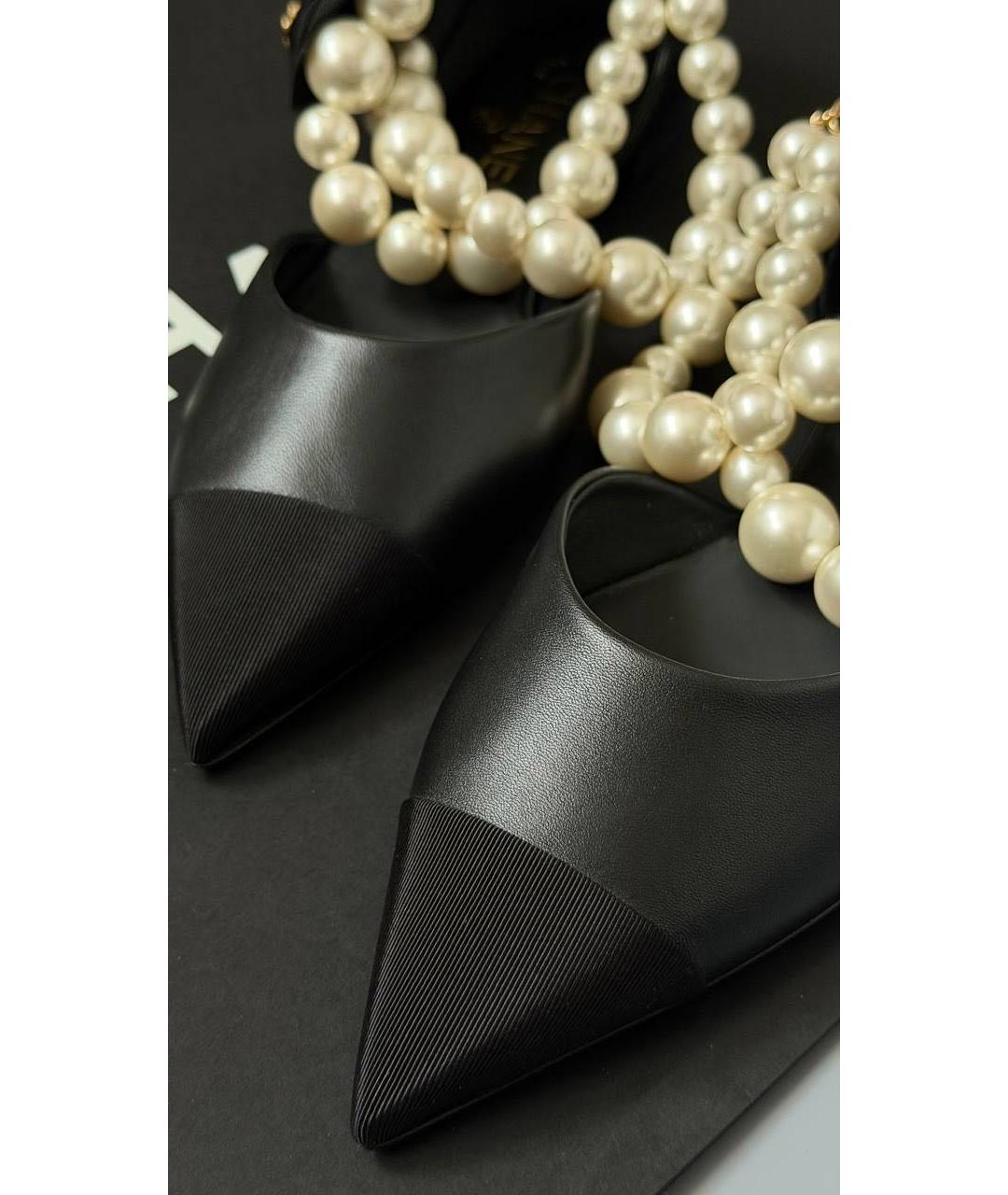 CHANEL Черные кожаные туфли, фото 4