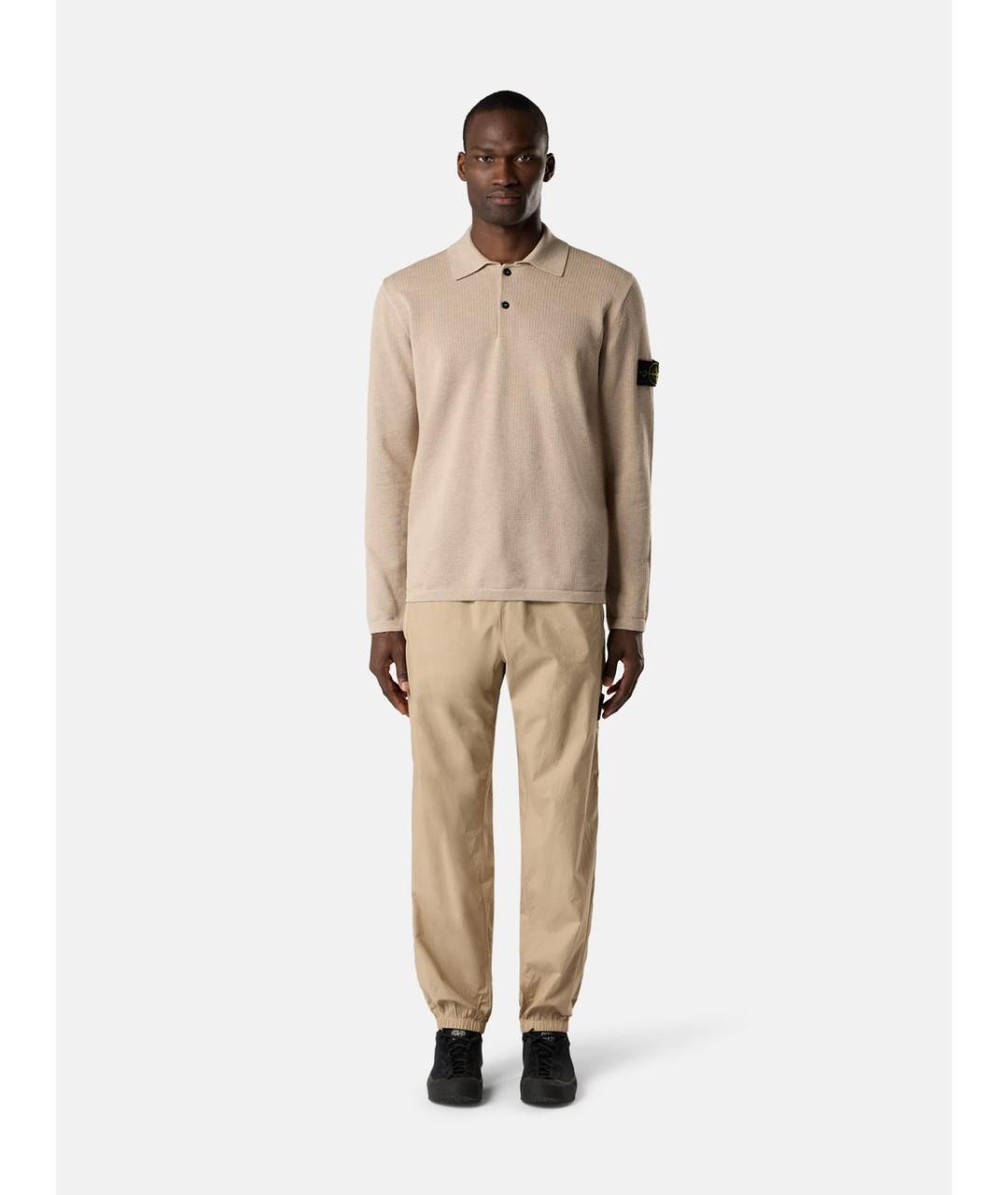 STONE ISLAND Бежевый хлопковый джемпер / свитер, фото 2