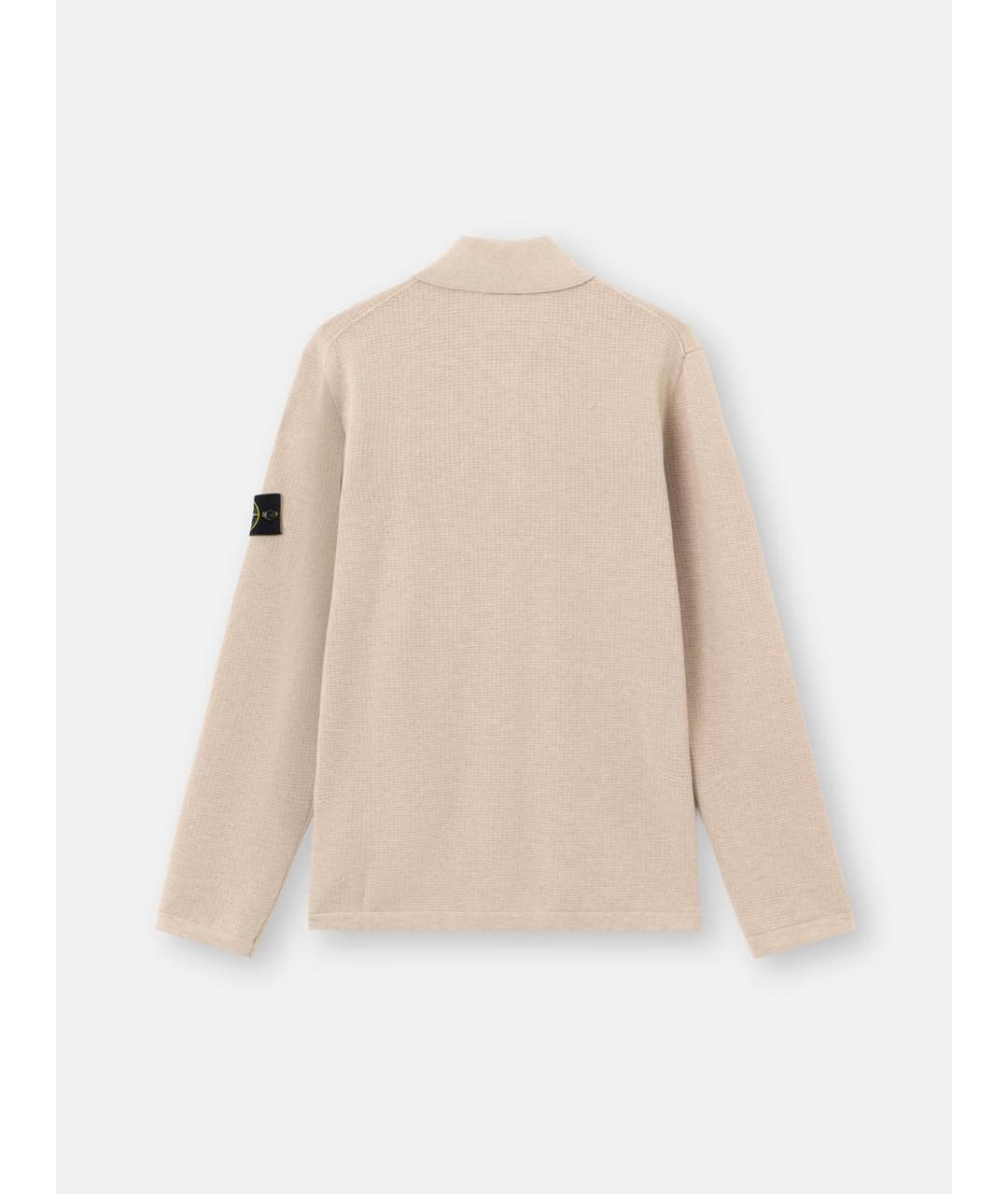 STONE ISLAND Бежевый хлопковый джемпер / свитер, фото 6