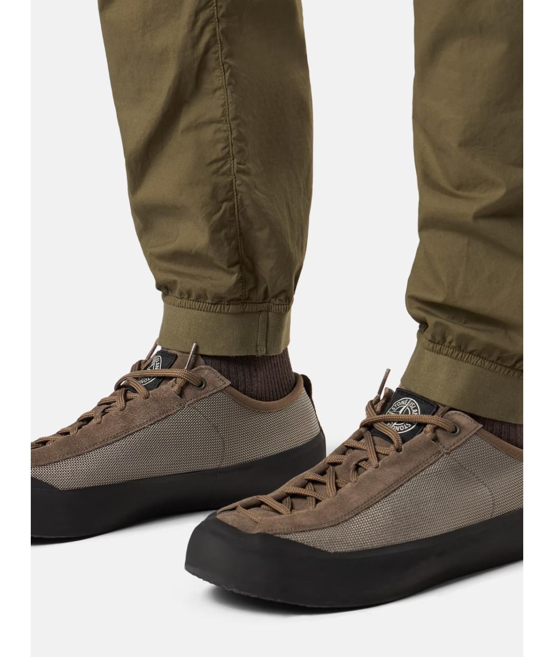 STONE ISLAND Зеленые хлопковые повседневные брюки, фото 6