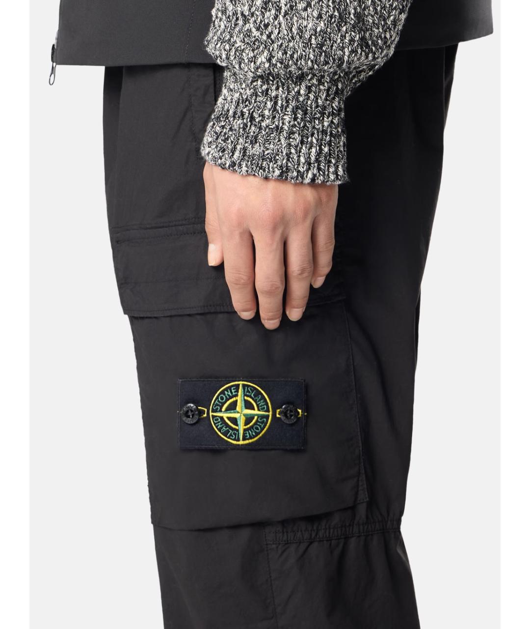 STONE ISLAND Черные повседневные брюки, фото 3