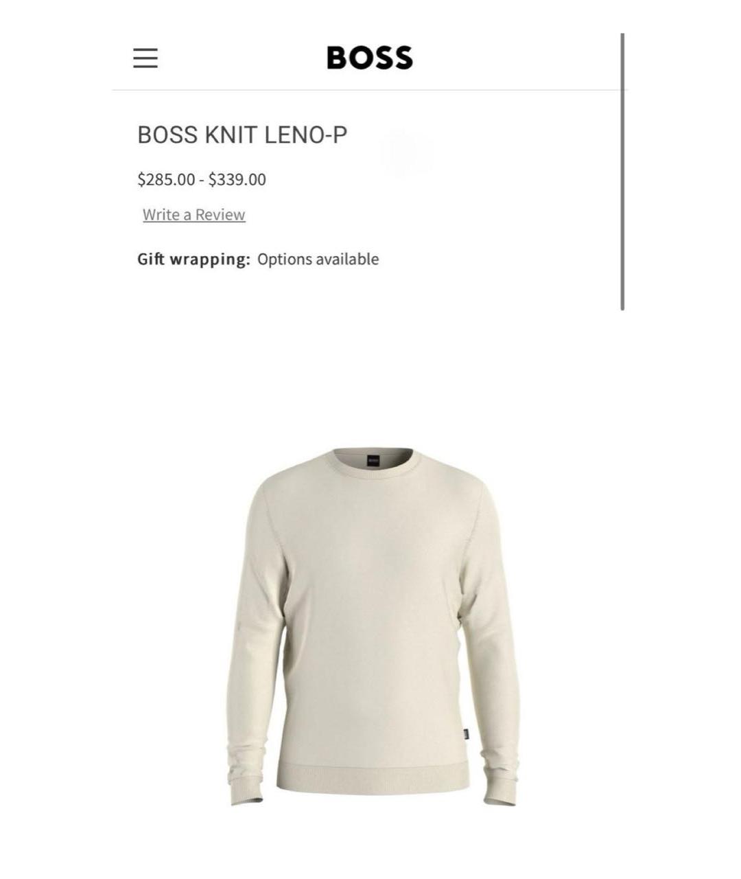 HUGO BOSS Белый хлопковый джемпер / свитер, фото 6