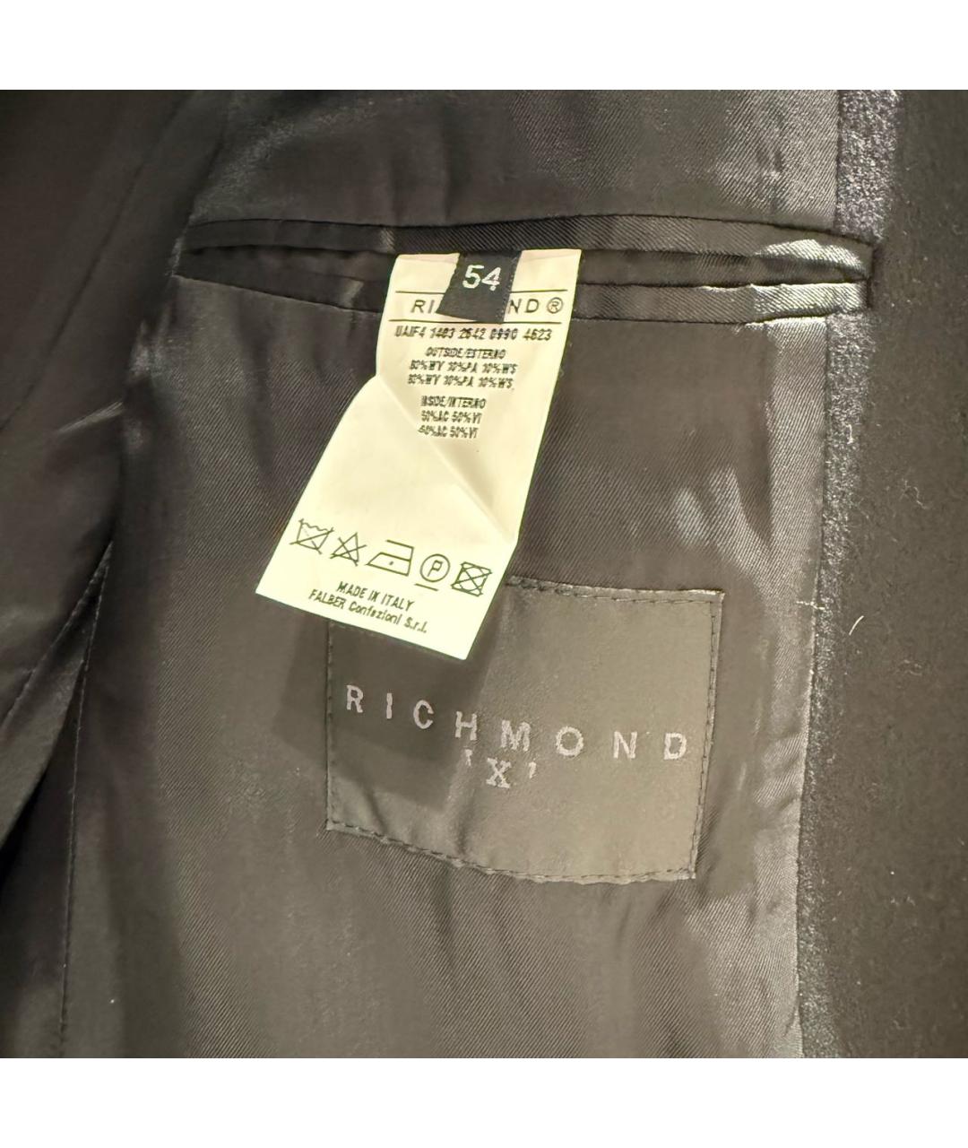 JOHN RICHMOND Черное шерстяное пальто, фото 6