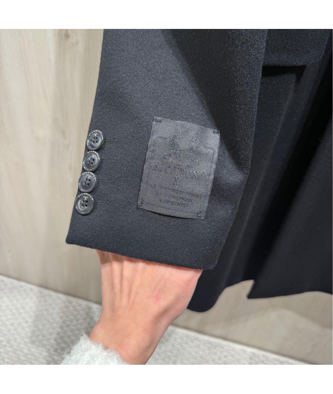 JOHN RICHMOND Черное шерстяное пальто, фото 4