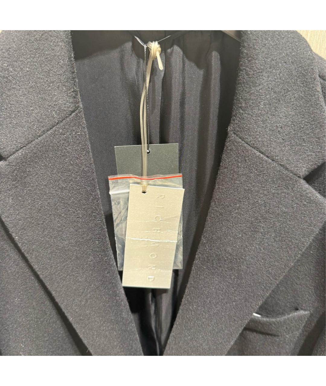 JOHN RICHMOND Черное шерстяное пальто, фото 2