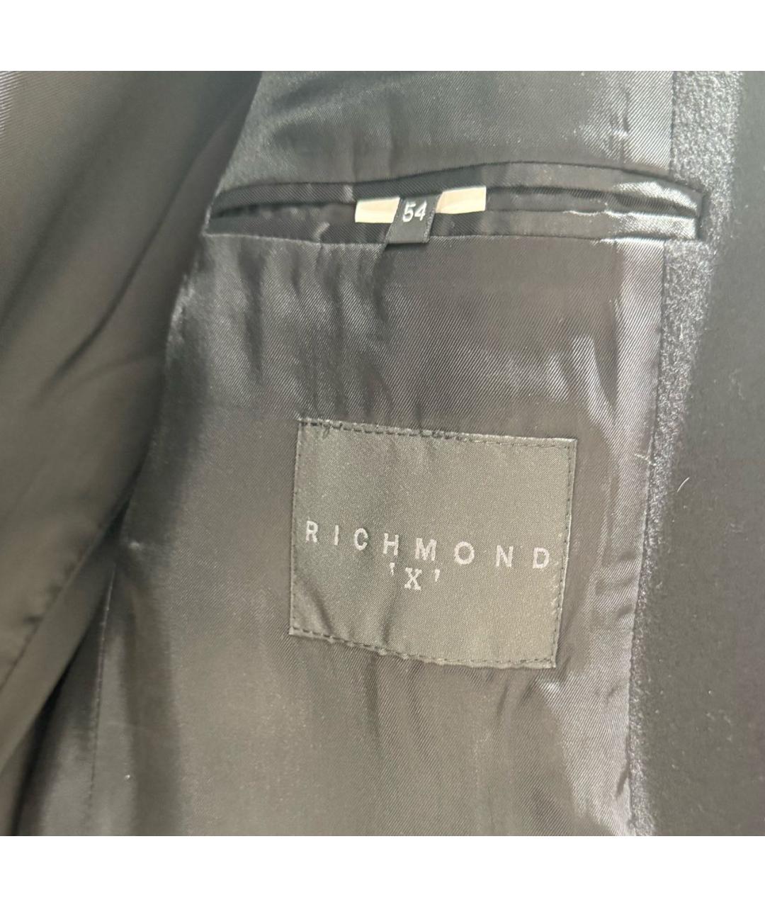 JOHN RICHMOND Черное шерстяное пальто, фото 5