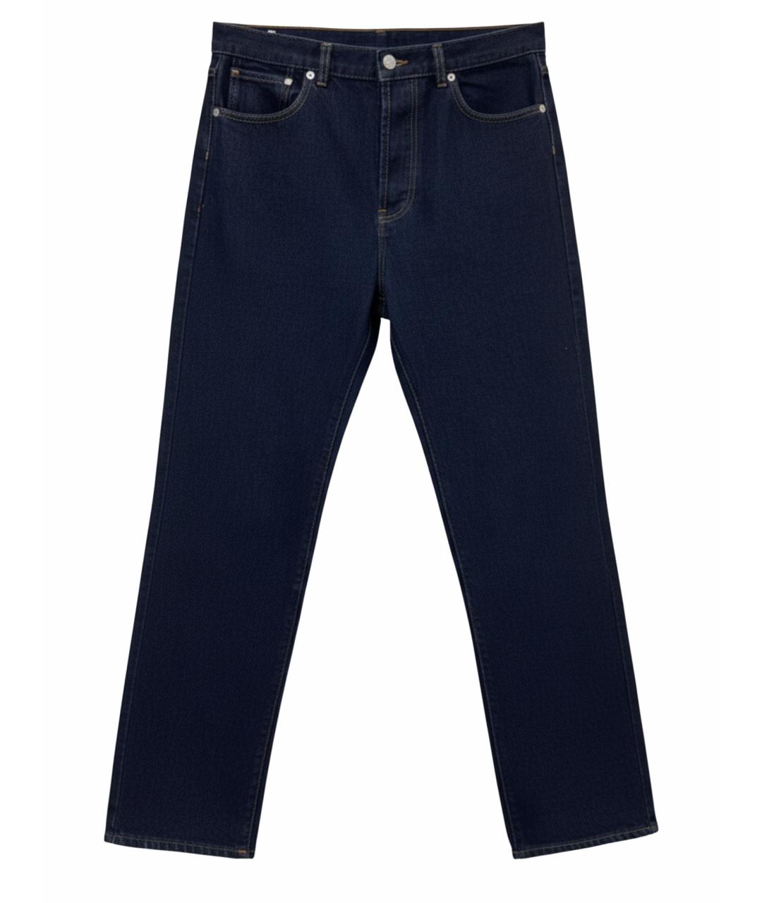 DRIES VAN NOTEN Синие хлопковые прямые джинсы, фото 1