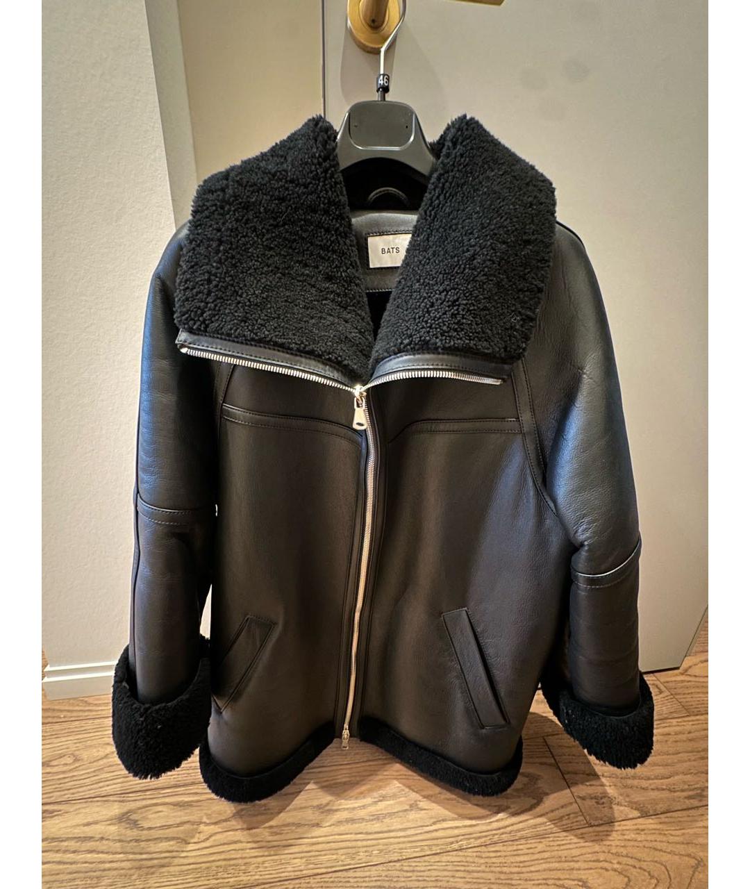 BATS Черная кожаная дубленка, фото 8