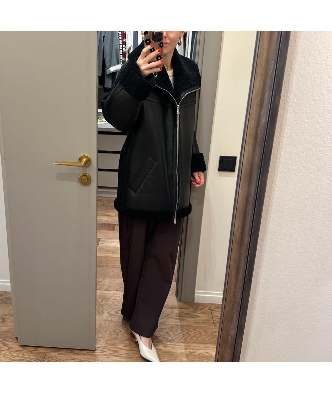 BATS Черная кожаная дубленка, фото 6