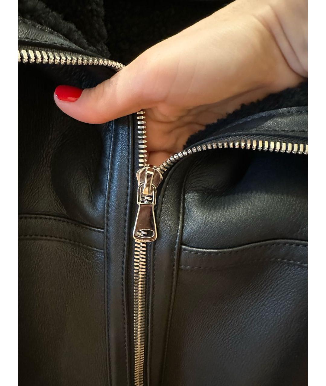 BATS Черная кожаная дубленка, фото 4
