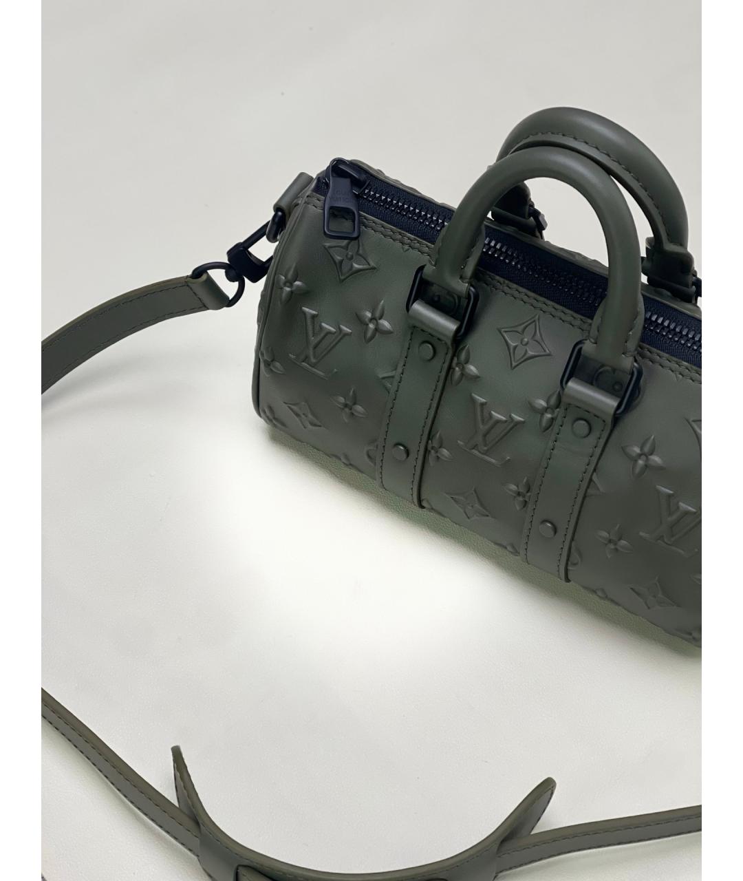 LOUIS VUITTON Зеленая кожаная сумка с короткими ручками, фото 4