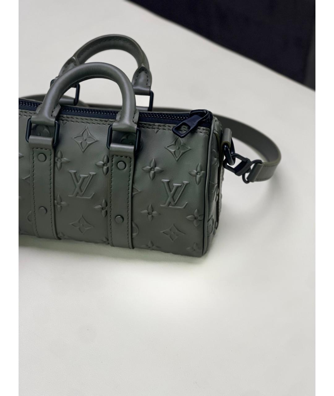 LOUIS VUITTON Зеленая кожаная сумка с короткими ручками, фото 8