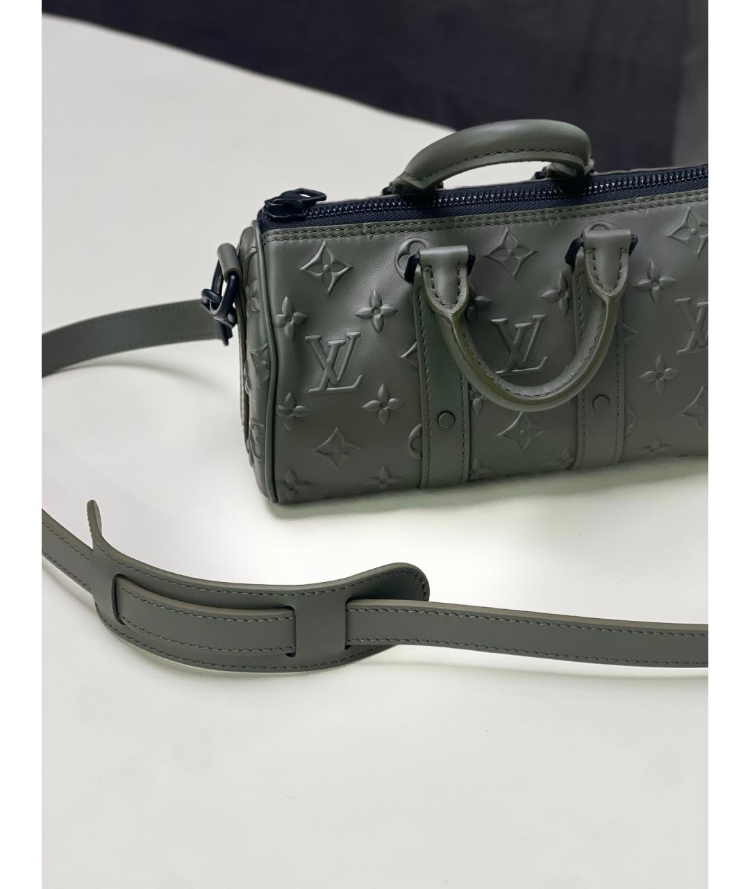 LOUIS VUITTON Зеленая кожаная сумка с короткими ручками, фото 7