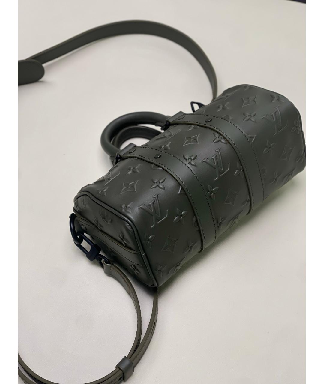 LOUIS VUITTON Зеленая кожаная сумка с короткими ручками, фото 9