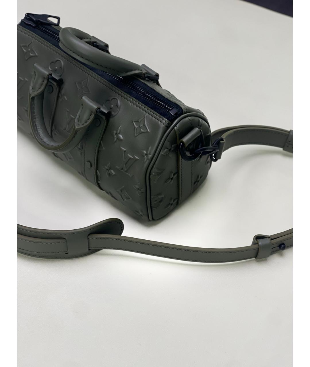 LOUIS VUITTON Зеленая кожаная сумка с короткими ручками, фото 6