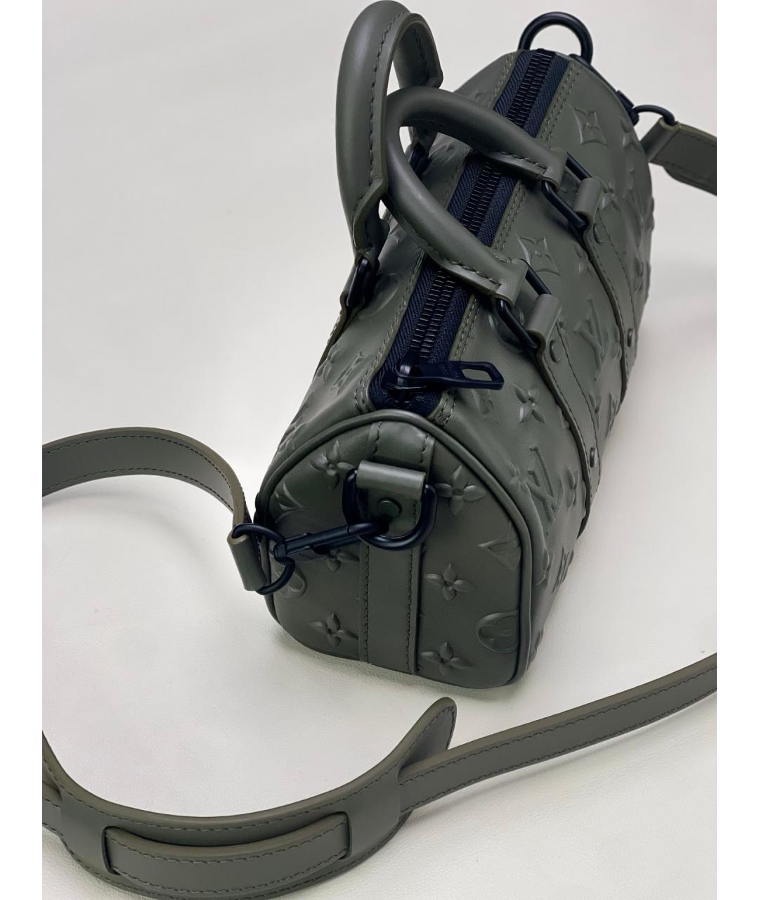 LOUIS VUITTON Зеленая кожаная сумка с короткими ручками, фото 5