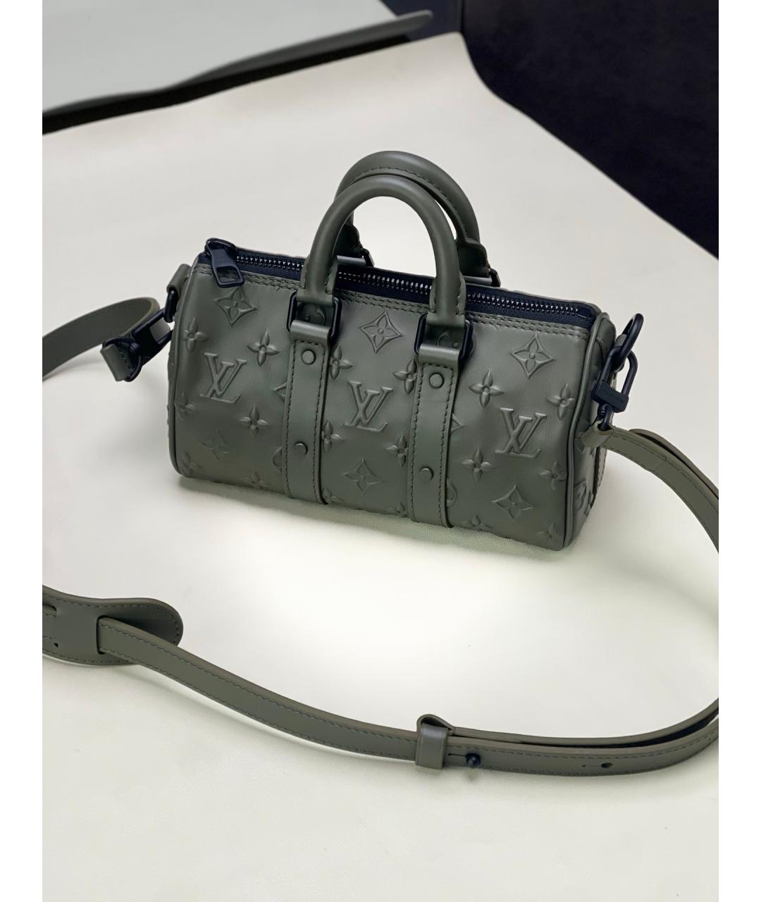 LOUIS VUITTON Зеленая кожаная сумка с короткими ручками, фото 10