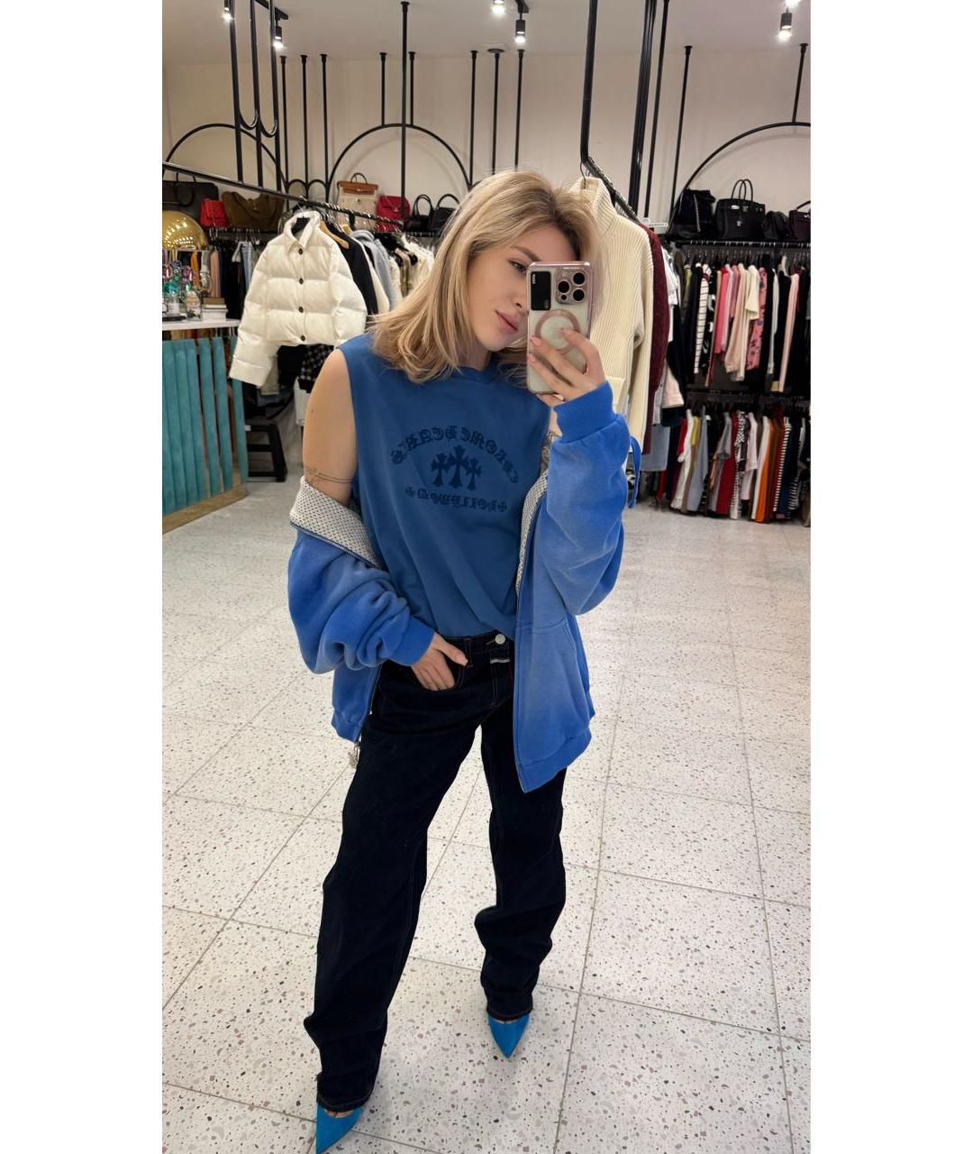 CLOSED Синие хлопковые прямые джинсы, фото 5