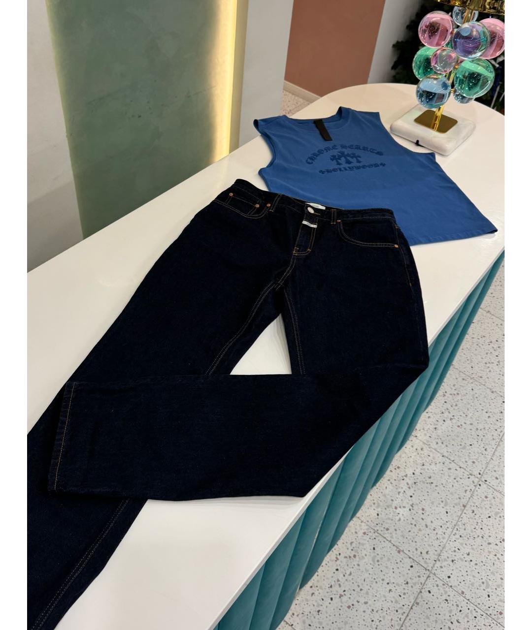 CLOSED Синие хлопковые прямые джинсы, фото 4