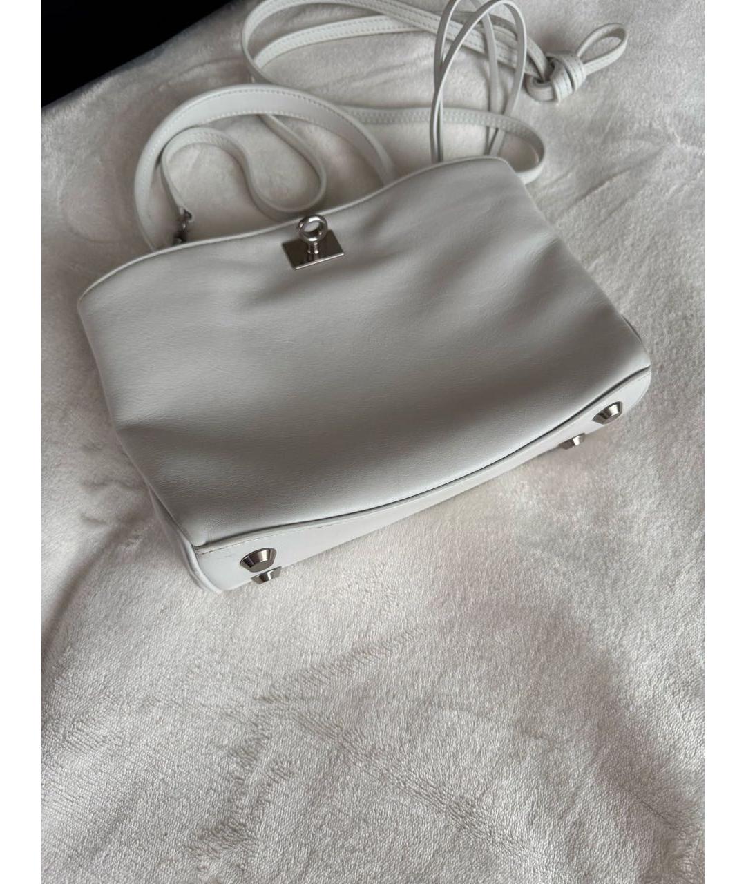 BALENCIAGA Белая кожаная сумка через плечо, фото 4