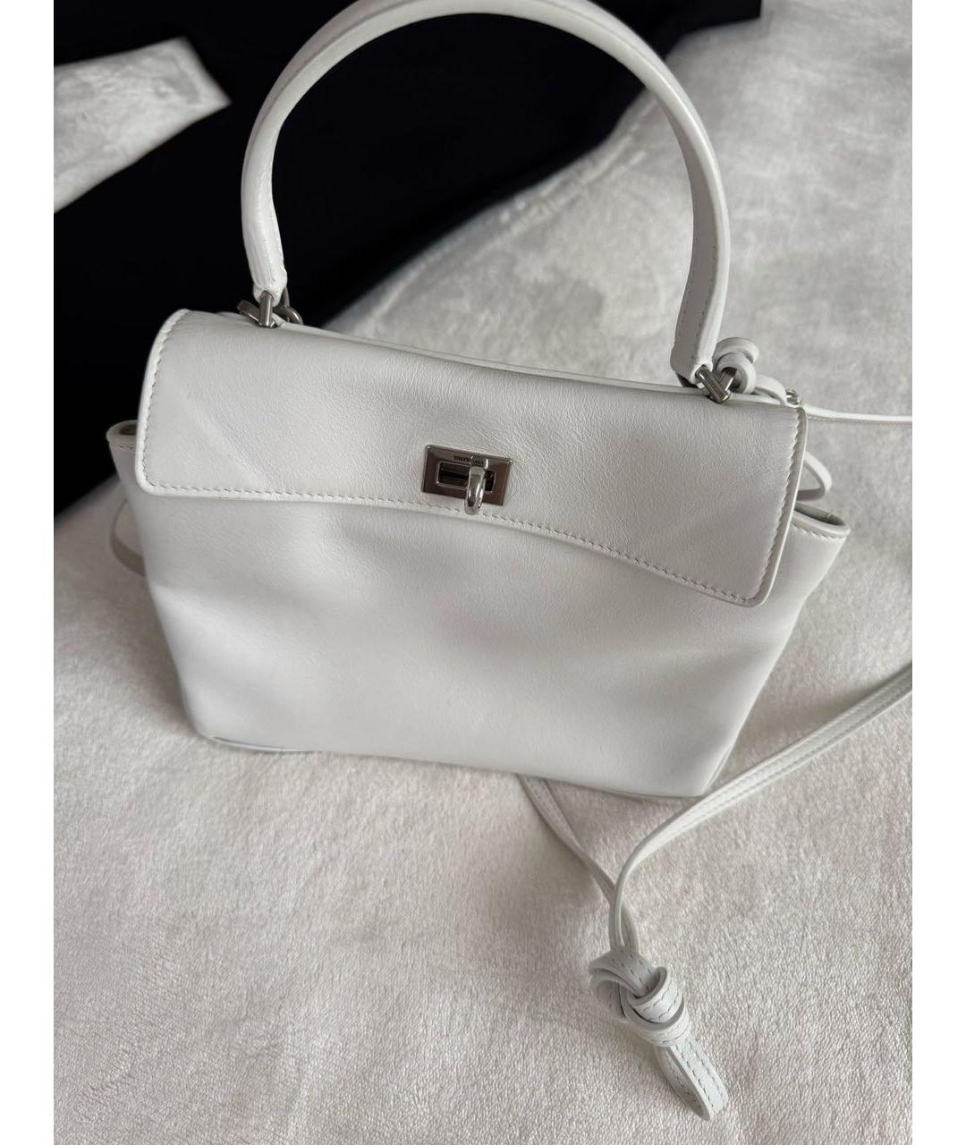 BALENCIAGA Белая кожаная сумка через плечо, фото 2