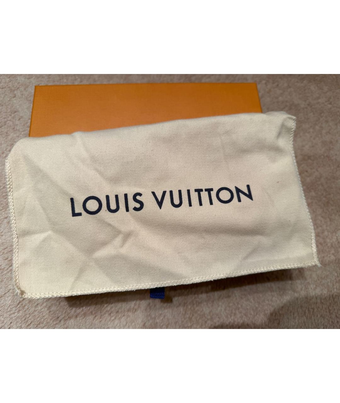 LOUIS VUITTON Черный кожаный кошелек, фото 5