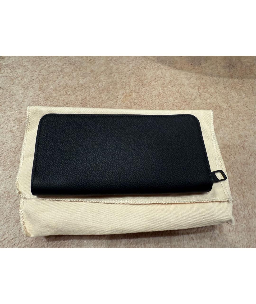 LOUIS VUITTON Черный кожаный кошелек, фото 3