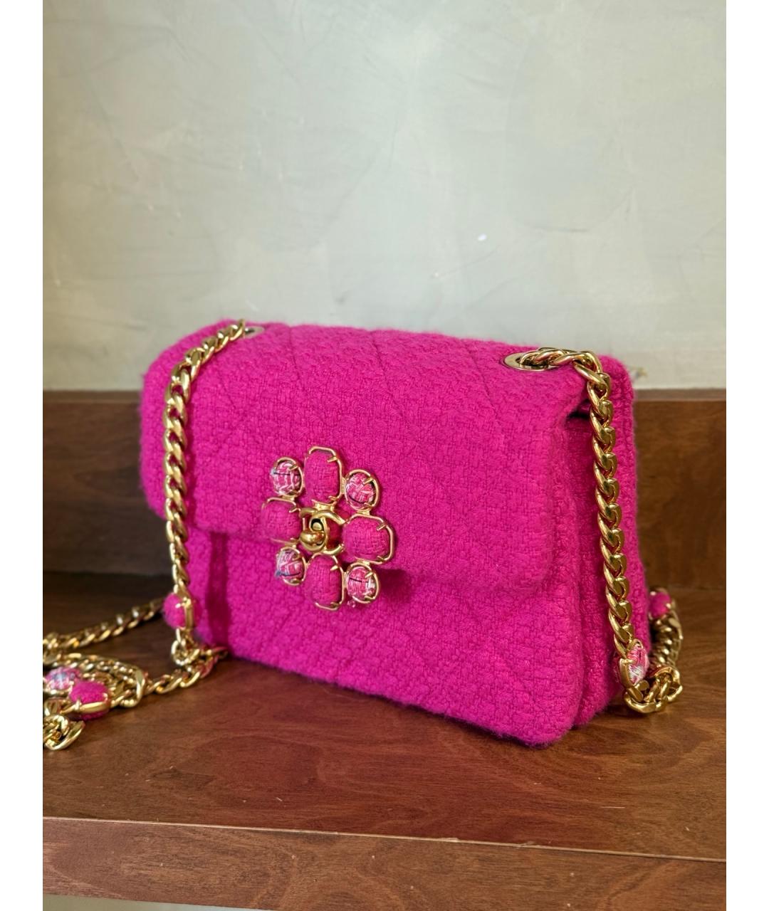 CHANEL Розовая пелетеная сумка через плечо, фото 4