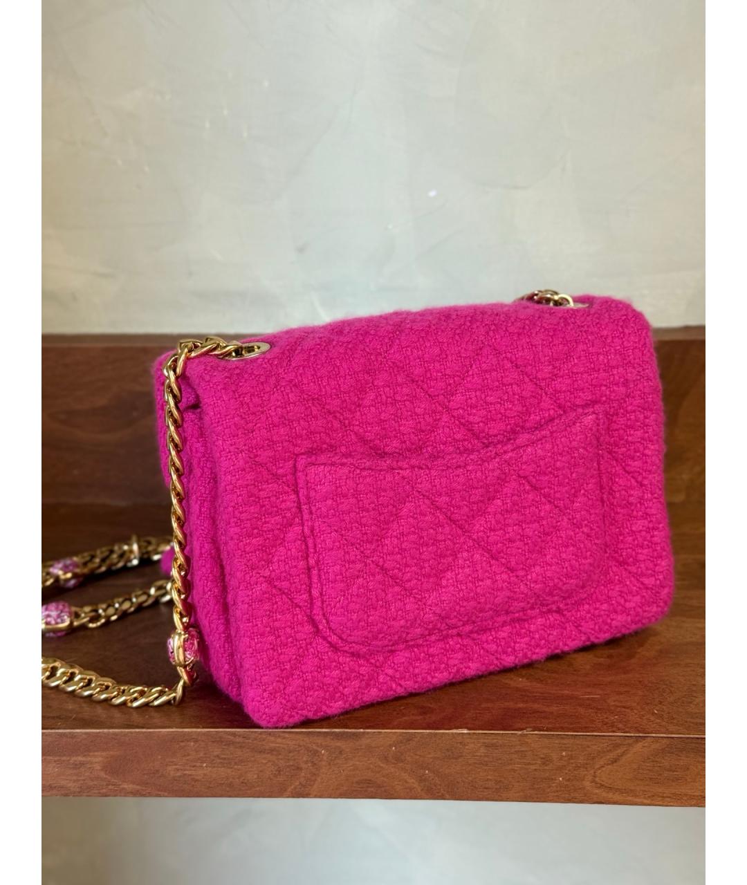 CHANEL Розовая пелетеная сумка через плечо, фото 6