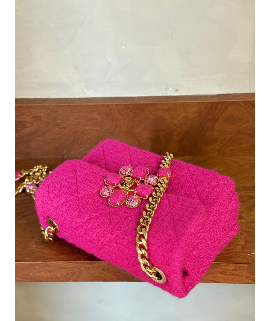 CHANEL Розовая пелетеная сумка через плечо, фото 8
