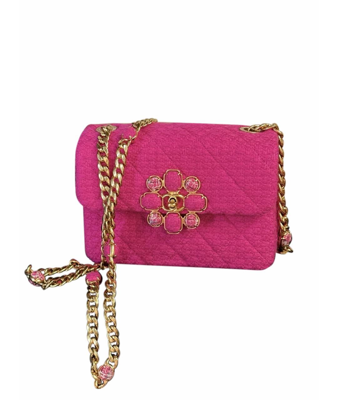 CHANEL Розовая пелетеная сумка через плечо, фото 10